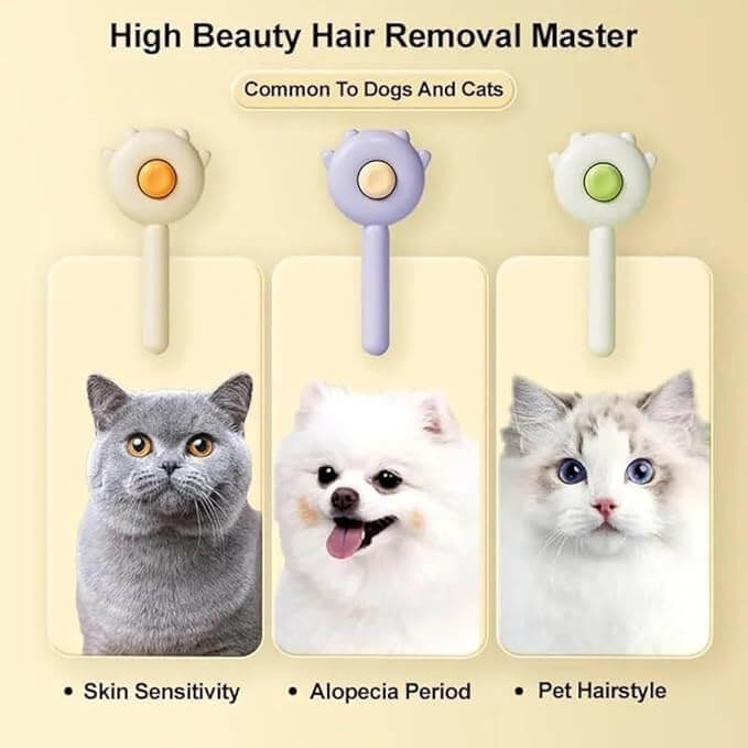 Cat hair brush, brush for hair, cat comb, hair brush, cat brush for grooming hair, short or long haired cats - Wuflly