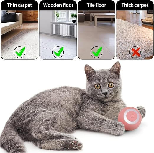 Cat Toy Ball Intelligent Funny Cat Ball 360 Degree (Pack of - 1) - Wuflly