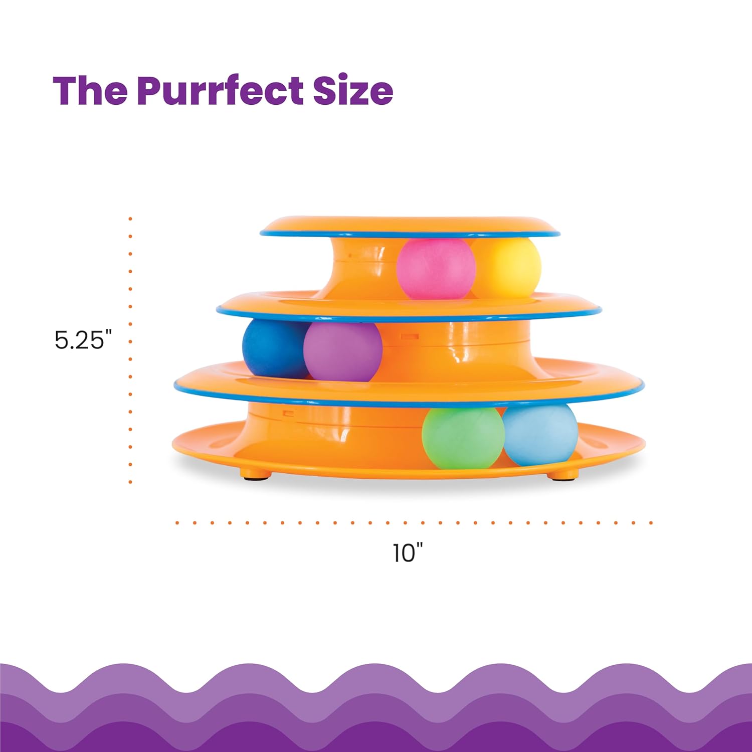 Interactive Cat Toy Tower 3 - Level Ball Track - Wuflly