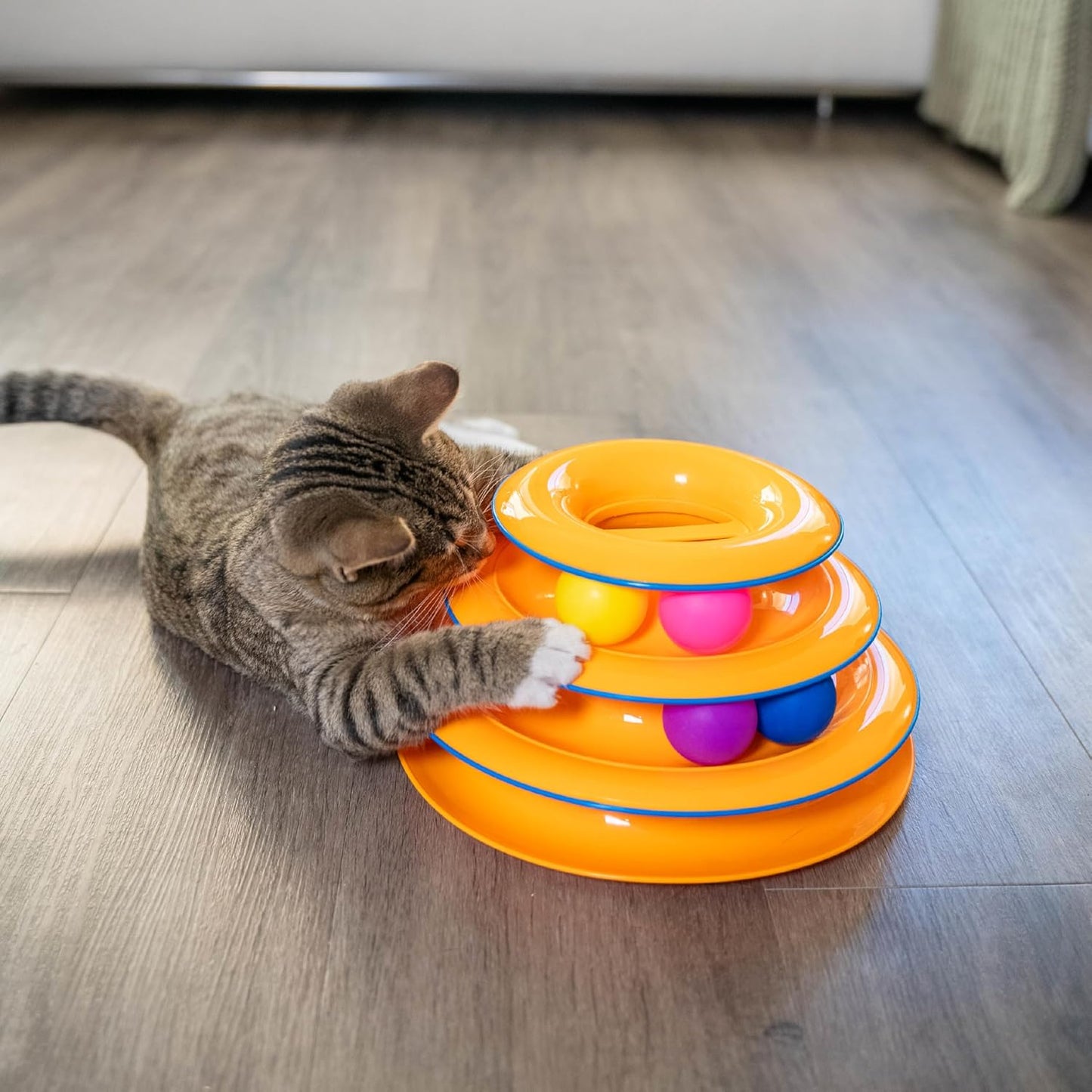 Interactive Cat Toy Tower 3 - Level Ball Track - Wuflly