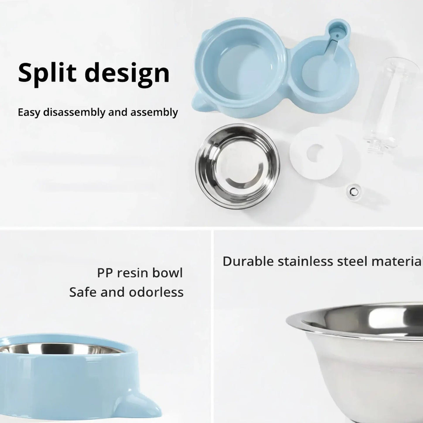 Pet Bowl & Bottle (250 ml Grey) - Wuflly