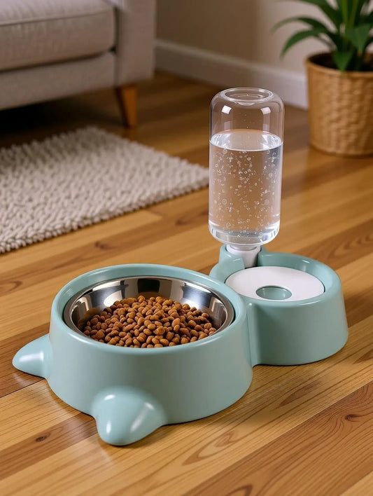 Pet Bowl & Bottle (250 ml Grey) - Wuflly